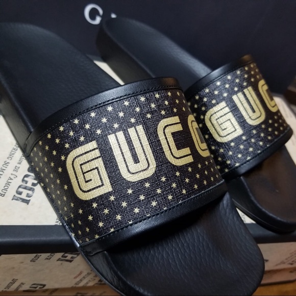 New Authentic Gucci SEGA® Men’s GUCCY Sandals - Picture 2 of 7